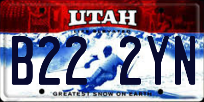 UT license plate B222YN
