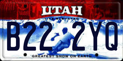 UT license plate B222YQ