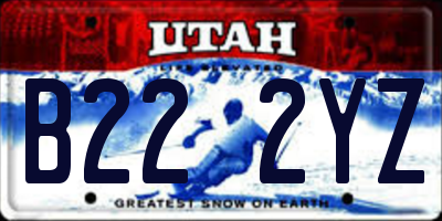 UT license plate B222YZ