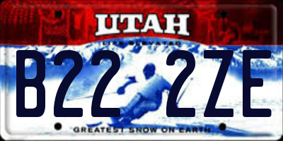 UT license plate B222ZE