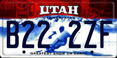 UT license plate B222ZF