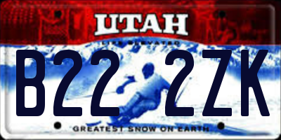 UT license plate B222ZK