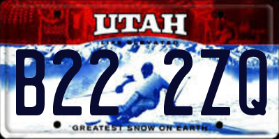 UT license plate B222ZQ