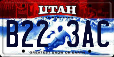 UT license plate B223AC