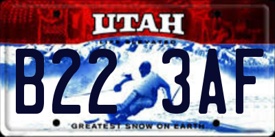 UT license plate B223AF