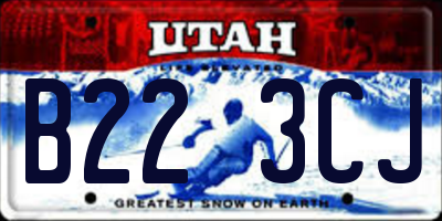 UT license plate B223CJ