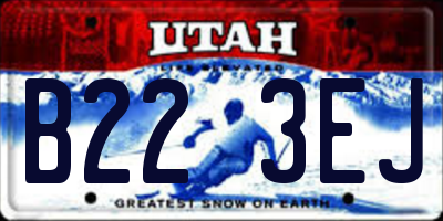 UT license plate B223EJ