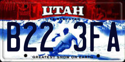UT license plate B223FA
