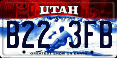 UT license plate B223FB