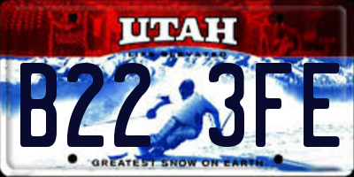 UT license plate B223FE