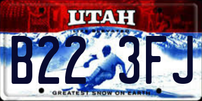 UT license plate B223FJ