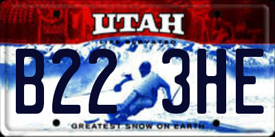 UT license plate B223HE