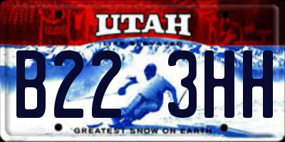 UT license plate B223HH