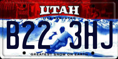 UT license plate B223HJ
