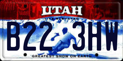 UT license plate B223HW