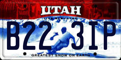 UT license plate B223IP