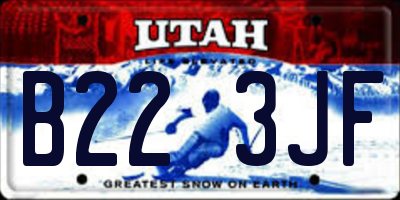 UT license plate B223JF