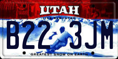 UT license plate B223JM