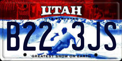UT license plate B223JS