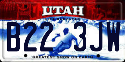UT license plate B223JW