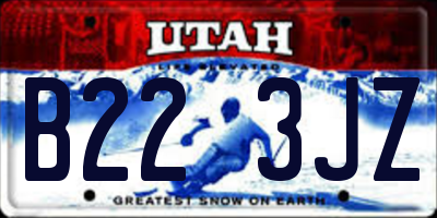 UT license plate B223JZ