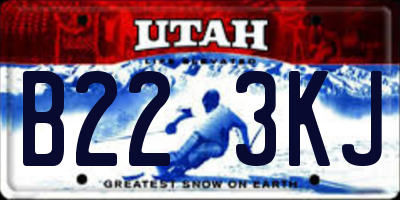 UT license plate B223KJ