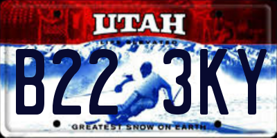 UT license plate B223KY