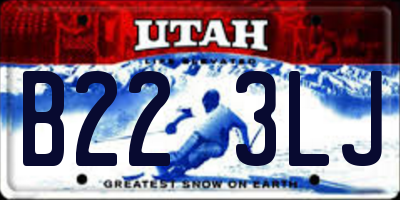 UT license plate B223LJ