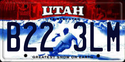 UT license plate B223LM