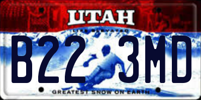 UT license plate B223MD