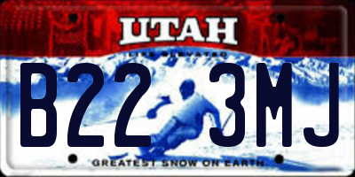 UT license plate B223MJ
