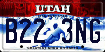 UT license plate B223NG