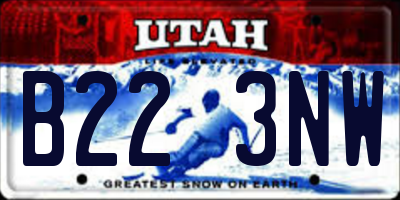 UT license plate B223NW