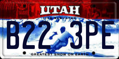 UT license plate B223PE