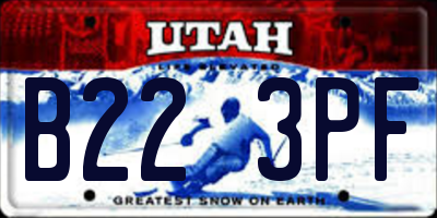 UT license plate B223PF