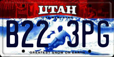 UT license plate B223PG