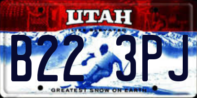 UT license plate B223PJ