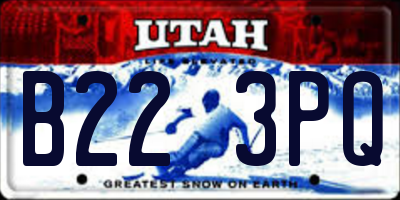 UT license plate B223PQ
