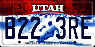 UT license plate B223RE