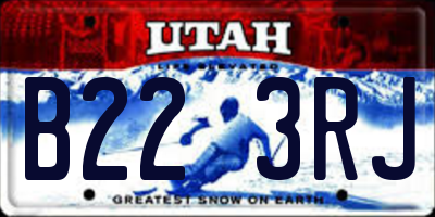 UT license plate B223RJ