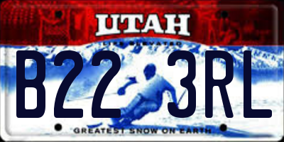 UT license plate B223RL