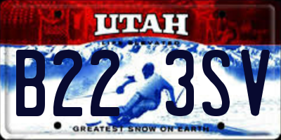 UT license plate B223SV