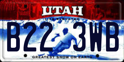 UT license plate B223WB