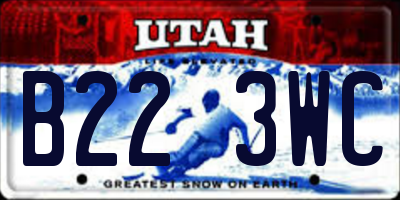 UT license plate B223WC