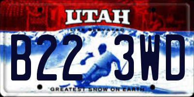 UT license plate B223WD