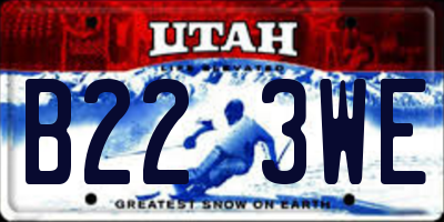 UT license plate B223WE