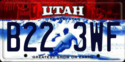 UT license plate B223WF