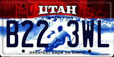 UT license plate B223WL
