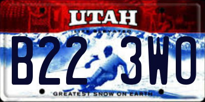 UT license plate B223WO