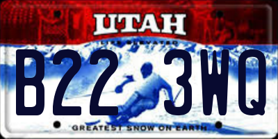 UT license plate B223WQ